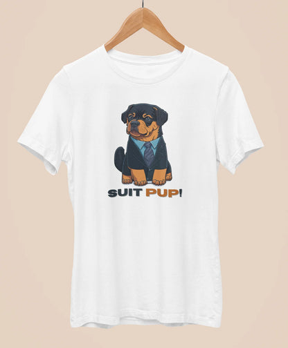 Suit Pup Half Sleeve Cotton T-shirt