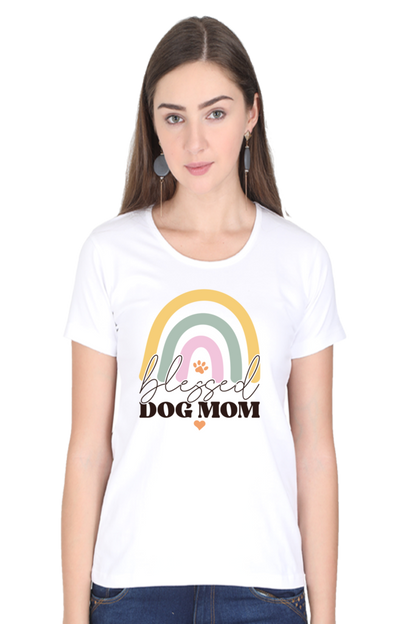 Blessed Mom White Half Sleeve Cotton T-shirt